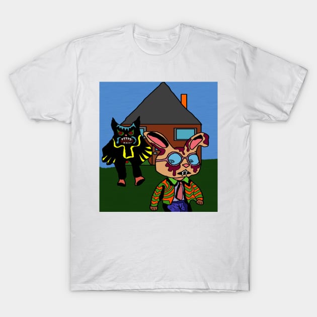 drawing vampire rabbit with dark creature T-Shirt by Catbrat